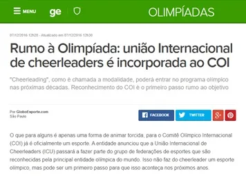 Imagem histórica do cheerleading